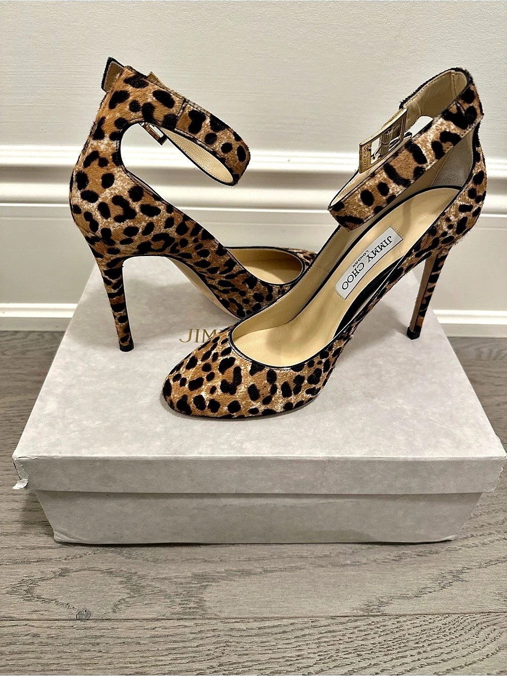 Jimmy Choo Helena 110 Leopard Print Heels EU 391⁄2